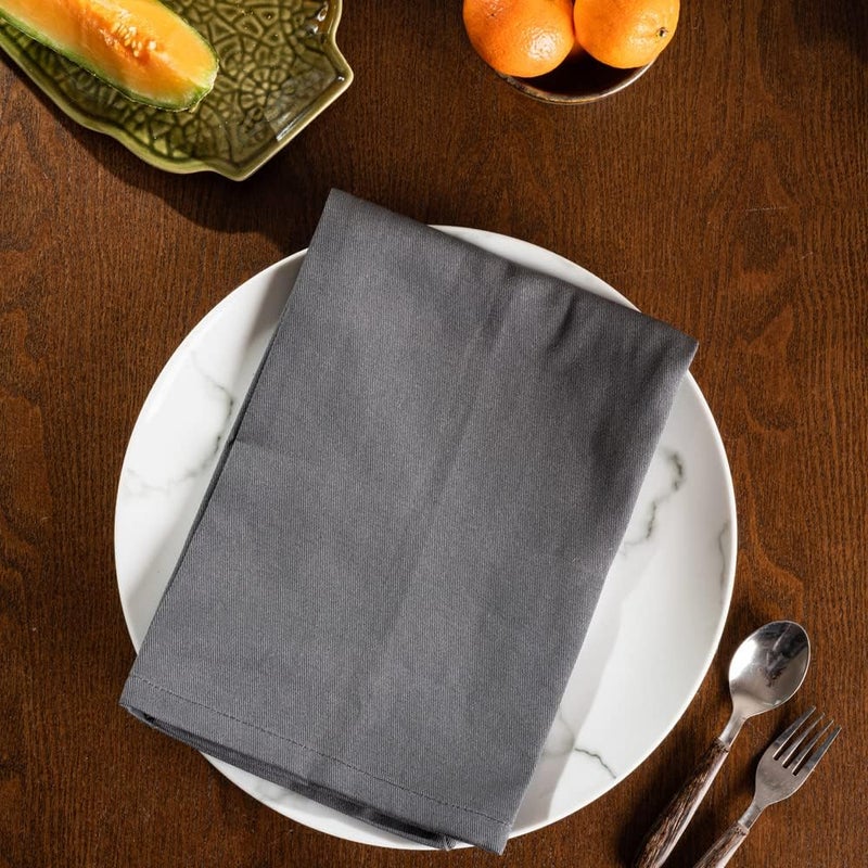 Candy Cottons Grey Cloth Dinner Cotton 18x18 in Washable Napkins Cloth|Absorbent Reusable Spring Easter Basket Decor Pk of 6 Table Napkins Cocktail Party Wedding BBQ Hotel Cafe Cloth Napkins - Image 2